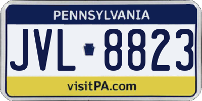 PA license plate JVL8823