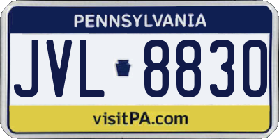 PA license plate JVL8830