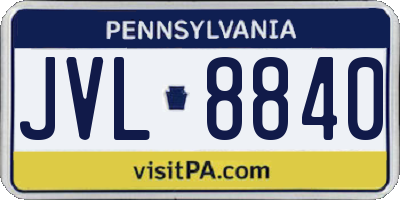 PA license plate JVL8840
