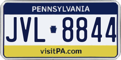 PA license plate JVL8844