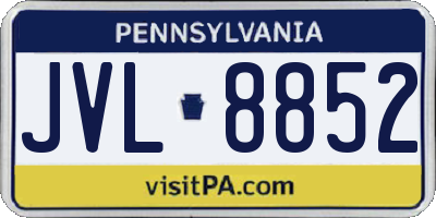 PA license plate JVL8852