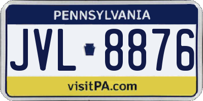 PA license plate JVL8876