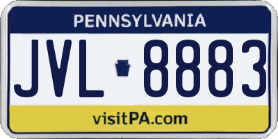 PA license plate JVL8883
