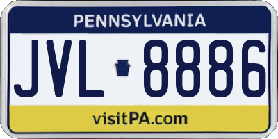 PA license plate JVL8886