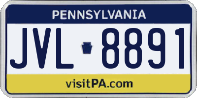 PA license plate JVL8891