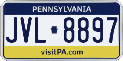 PA license plate JVL8897