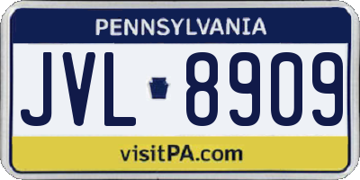 PA license plate JVL8909
