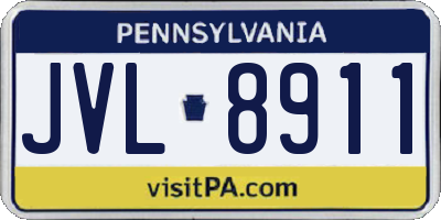 PA license plate JVL8911