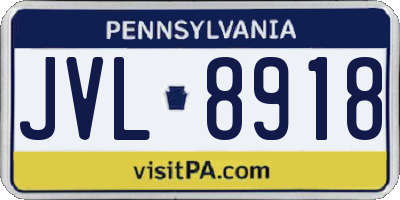 PA license plate JVL8918
