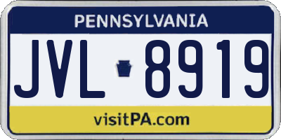 PA license plate JVL8919