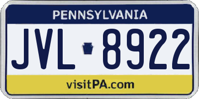PA license plate JVL8922
