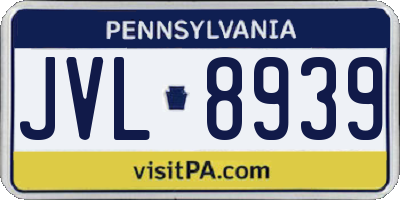 PA license plate JVL8939