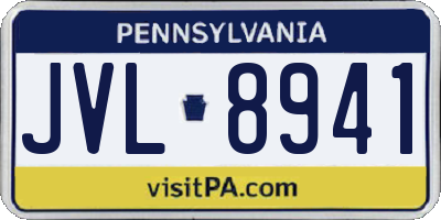 PA license plate JVL8941