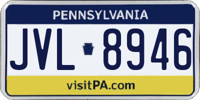 PA license plate JVL8946