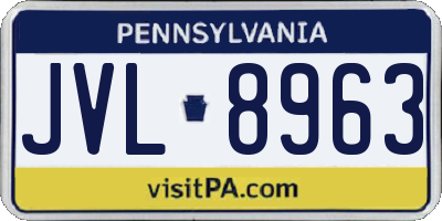PA license plate JVL8963