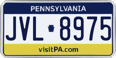 PA license plate JVL8975