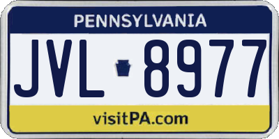 PA license plate JVL8977