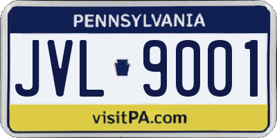 PA license plate JVL9001