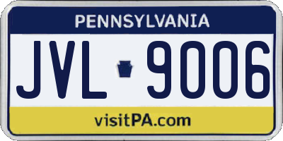PA license plate JVL9006
