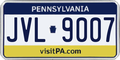 PA license plate JVL9007