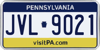 PA license plate JVL9021