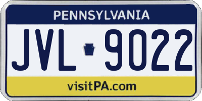 PA license plate JVL9022