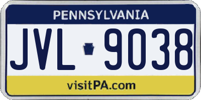PA license plate JVL9038