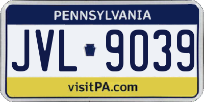 PA license plate JVL9039