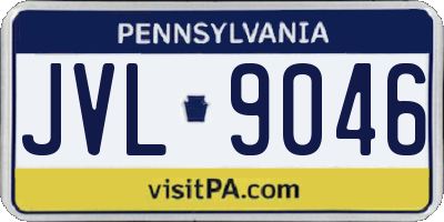 PA license plate JVL9046