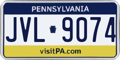 PA license plate JVL9074