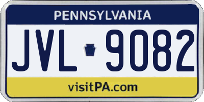 PA license plate JVL9082