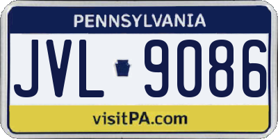 PA license plate JVL9086
