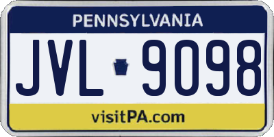 PA license plate JVL9098