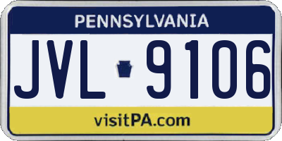 PA license plate JVL9106
