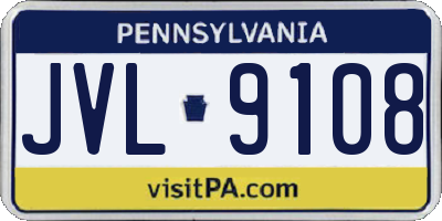 PA license plate JVL9108