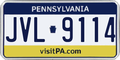 PA license plate JVL9114