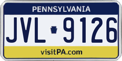 PA license plate JVL9126