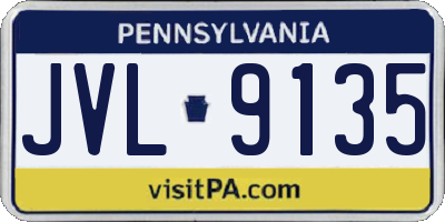 PA license plate JVL9135