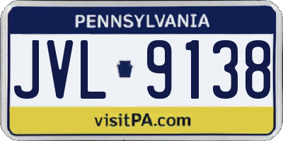 PA license plate JVL9138