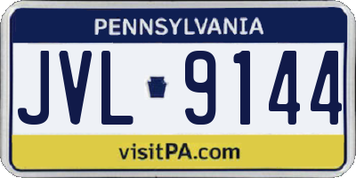 PA license plate JVL9144
