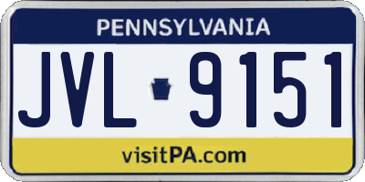 PA license plate JVL9151