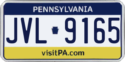 PA license plate JVL9165