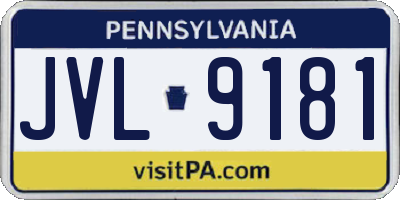 PA license plate JVL9181