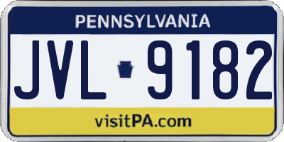 PA license plate JVL9182
