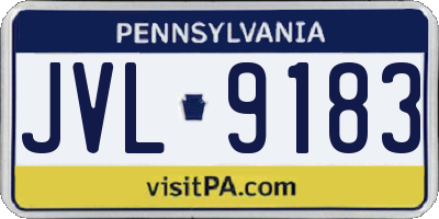 PA license plate JVL9183