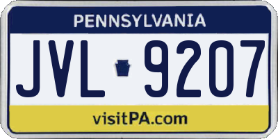 PA license plate JVL9207