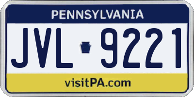 PA license plate JVL9221