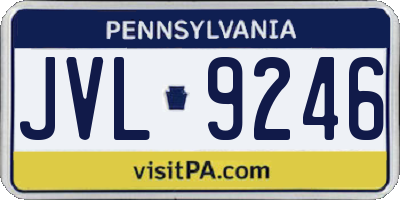 PA license plate JVL9246