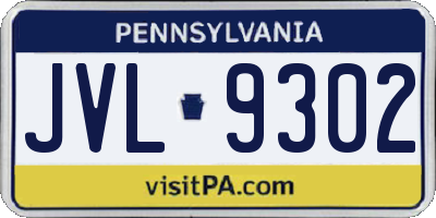 PA license plate JVL9302