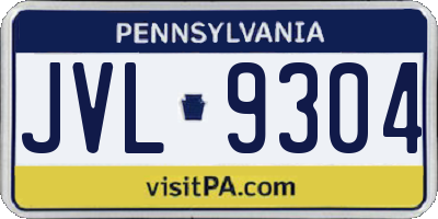 PA license plate JVL9304